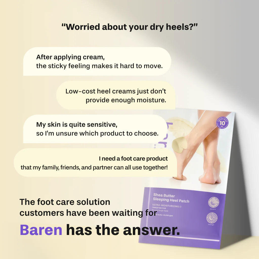 BAREN Shea Butter Sleeping Heel Patch 10ea