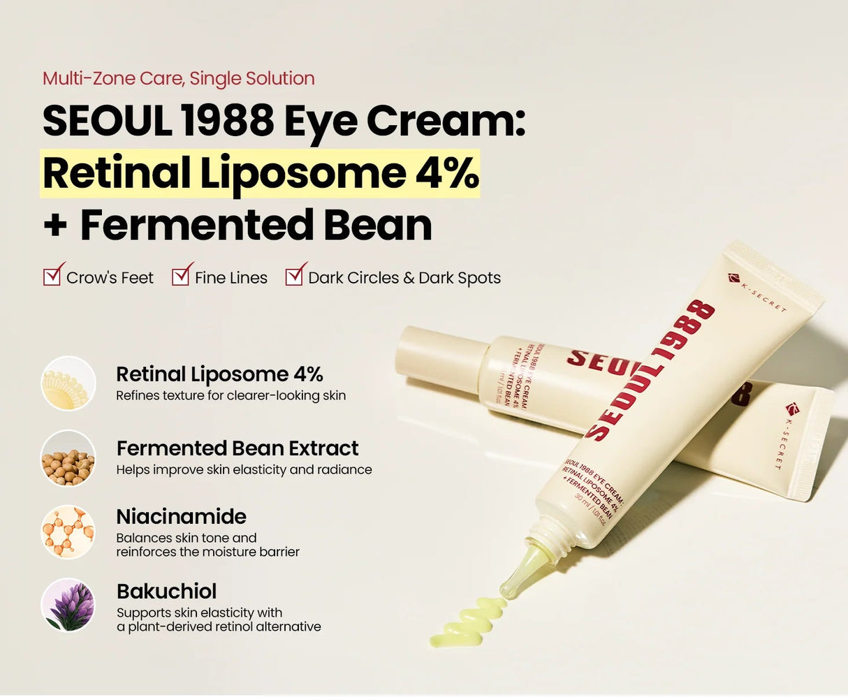 K-SECRET SEOUL 1988 Eye Cream : Retinal Liposome 4% + Fermented Bean (30ml)