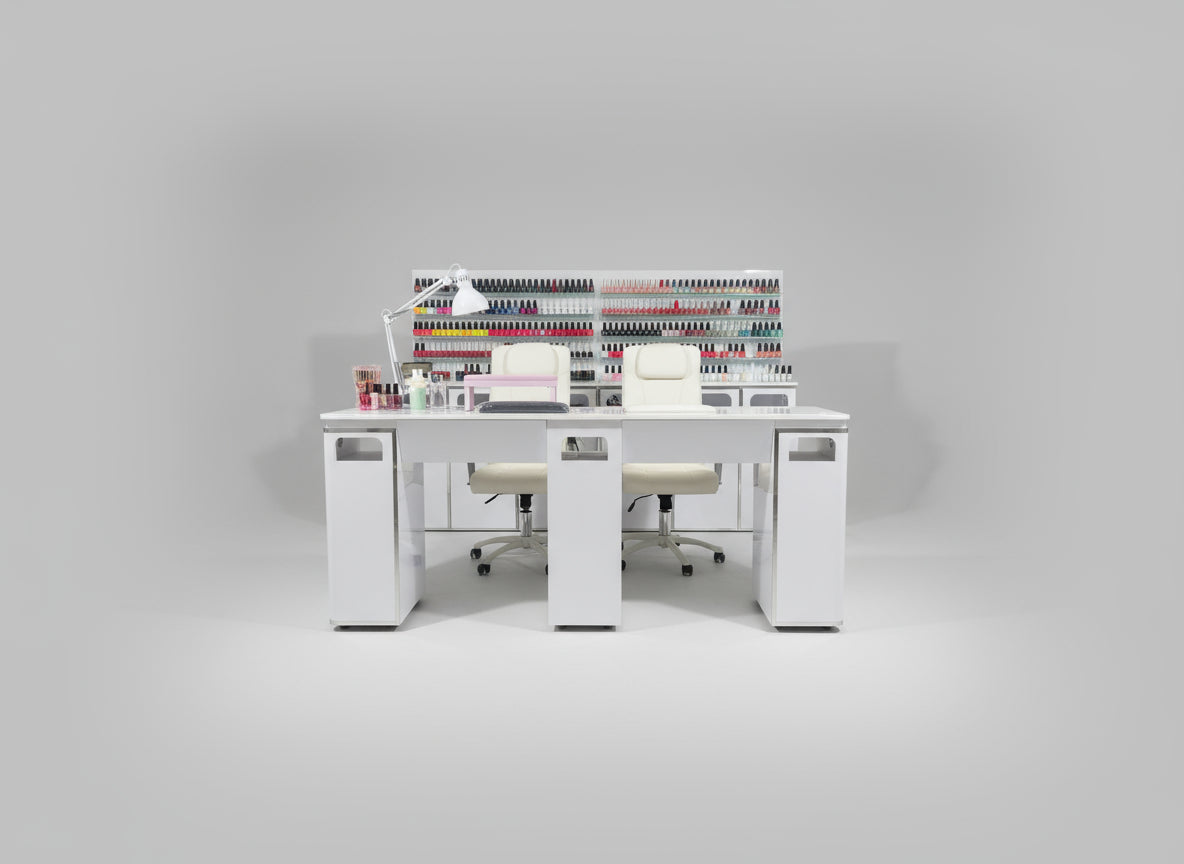 Manicure Nail Table Double TJ-24 - White (Please Call JNBS to Order)