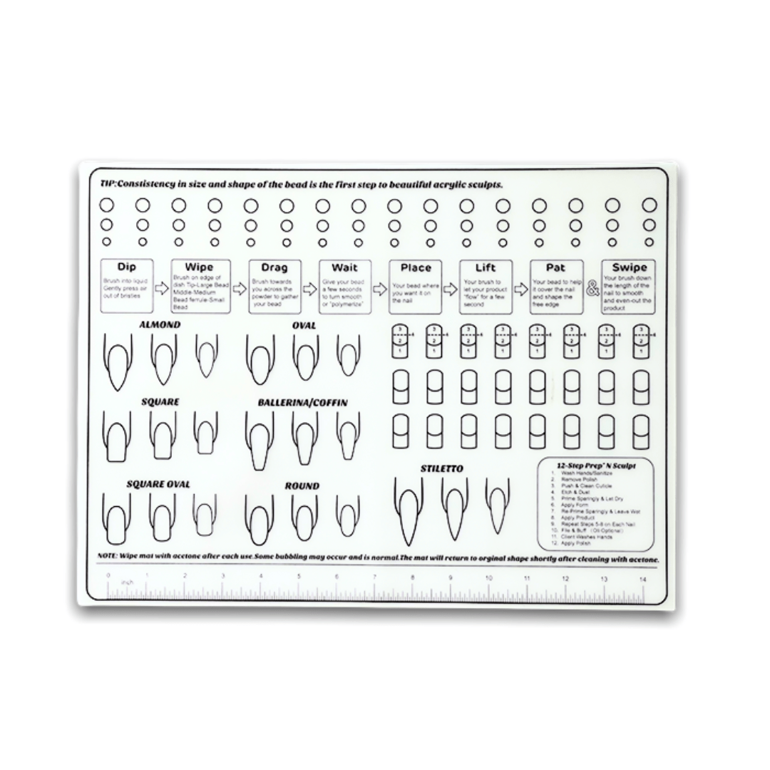 JNBS Practice Training Mat For Acrylic Powder