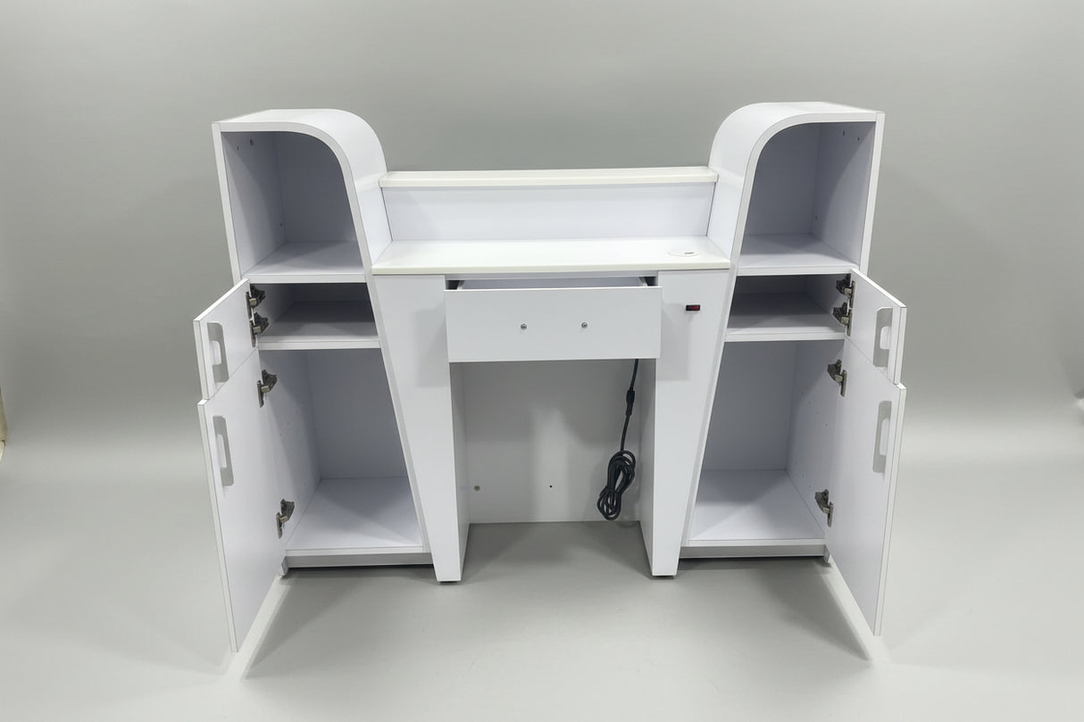 Nail White Reception Desk (Please Call JNBS to Order)