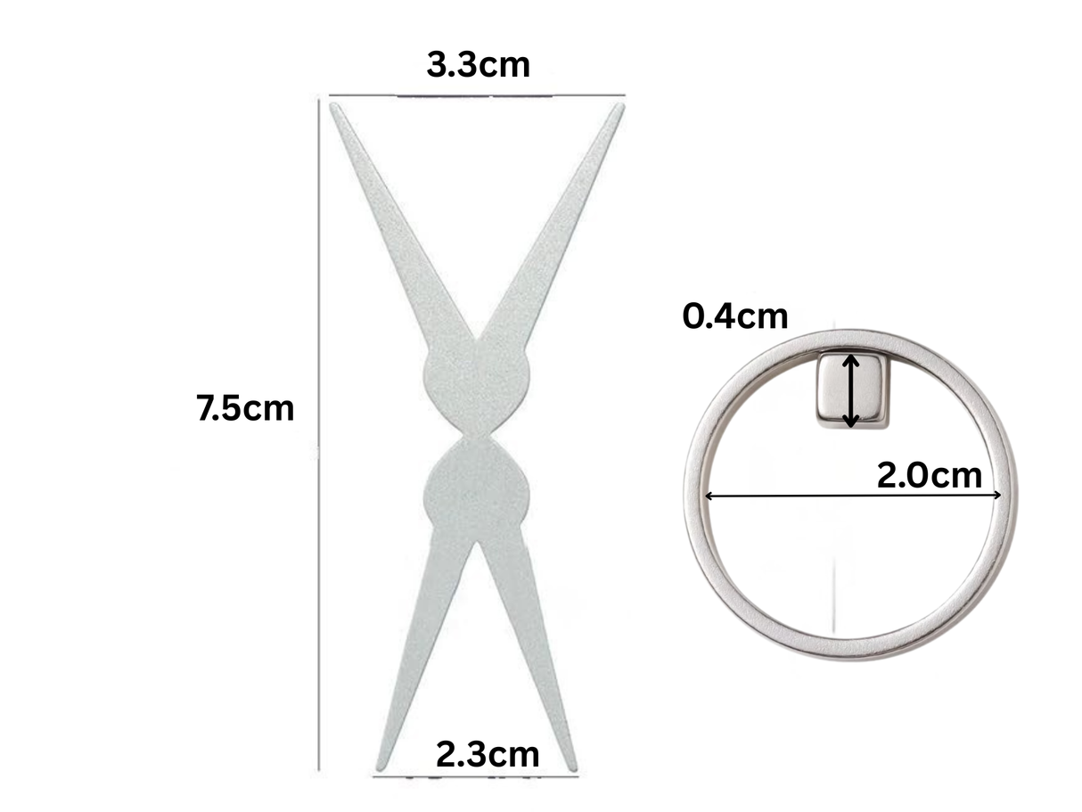 2Pcs Hollow Cat Eye Magnetic Ring & X-Shaped Nail Tool Set