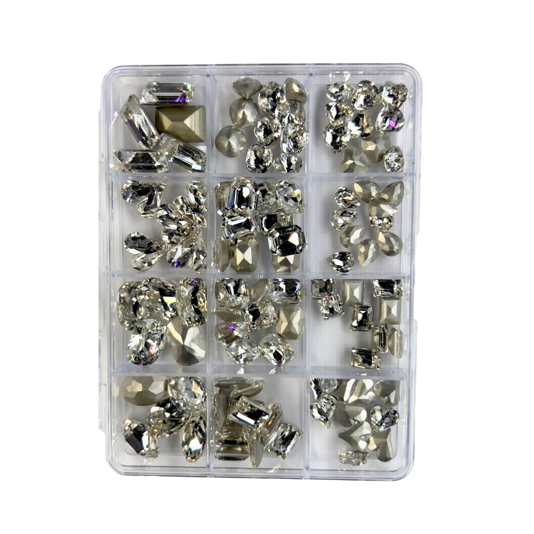 12-Grid Nail Art Diamond Box mix Styles of Rhinestones