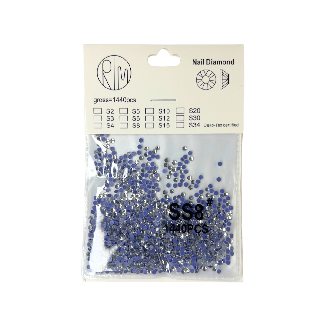 JNBS Round Flatback Sparkly Rhinestone Clear