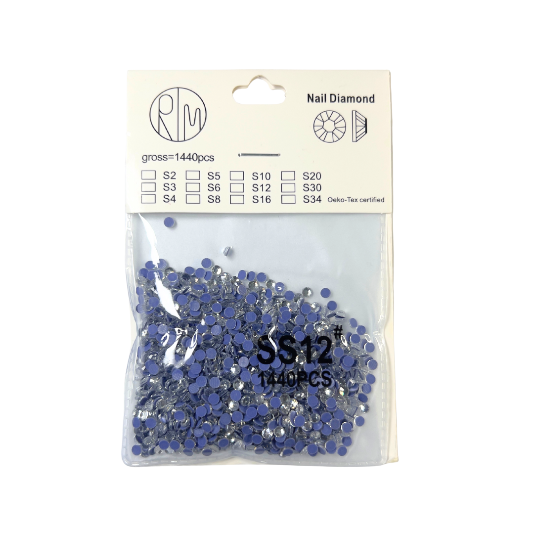 JNBS Round Flatback Sparkly Rhinestone Clear