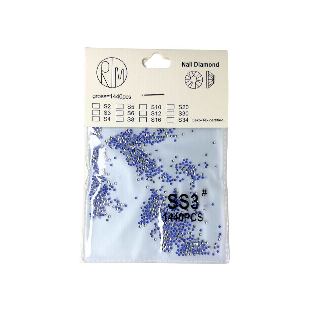 JNBS Round Flatback Sparkly Rhinestone Clear