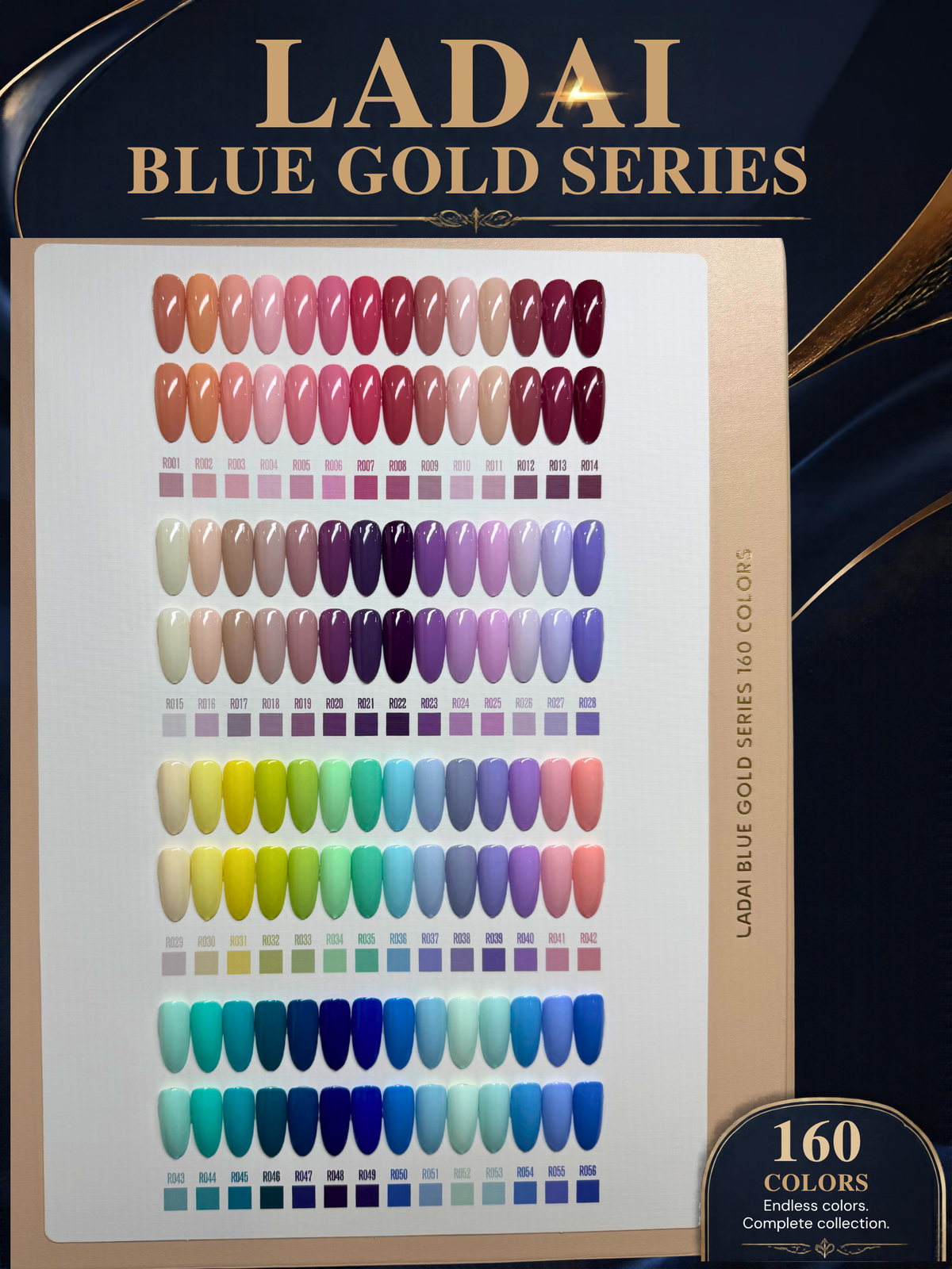 LADAI Blue Gold Series 160-Color Gel Polish Collection | HEMA & TPO Free
