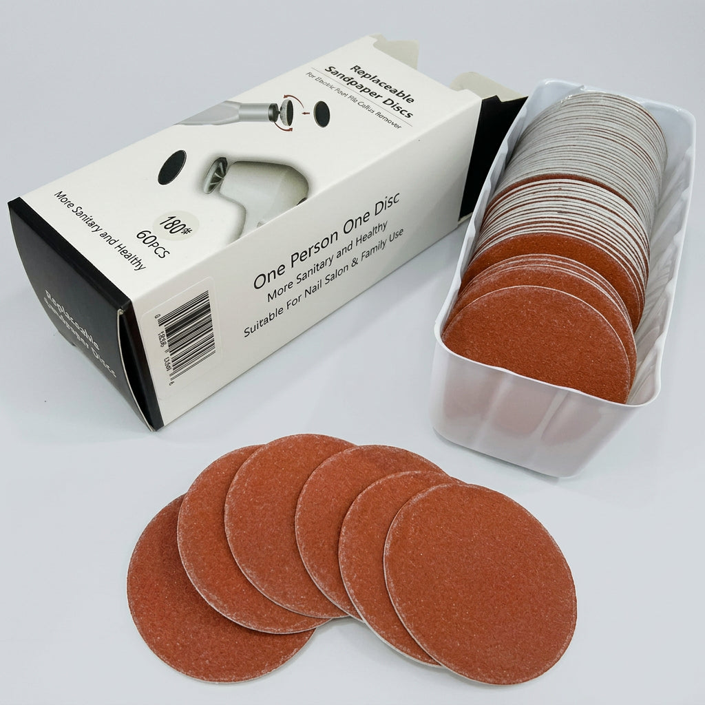JNBS Replaceable Sandpaper Discs Grit 80 / 180 (60 pcs) | Electric Foot File Sanding Pads