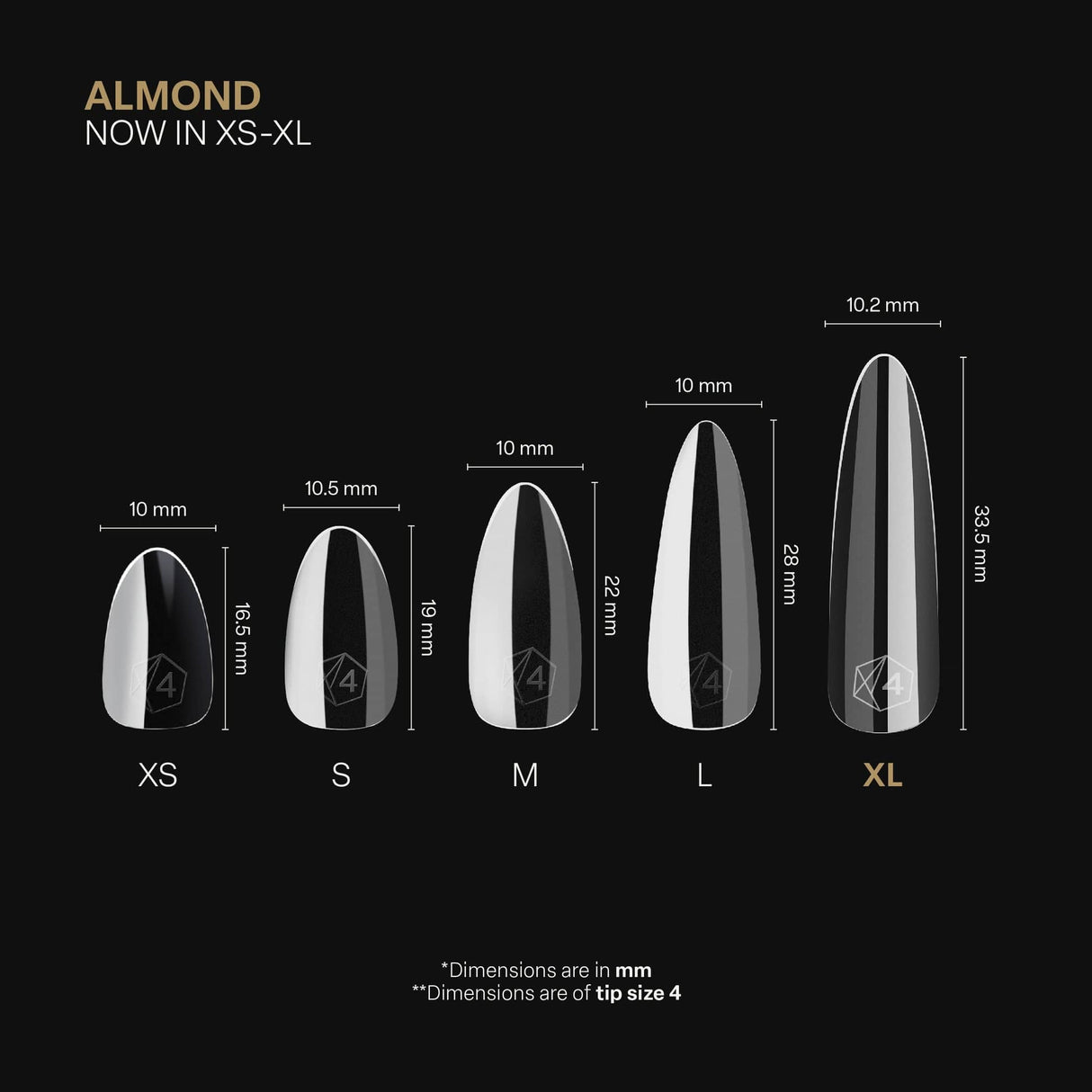 Apres Gel X™ Box of 210pcs Sculpted Almond Extra Long Tips Mini