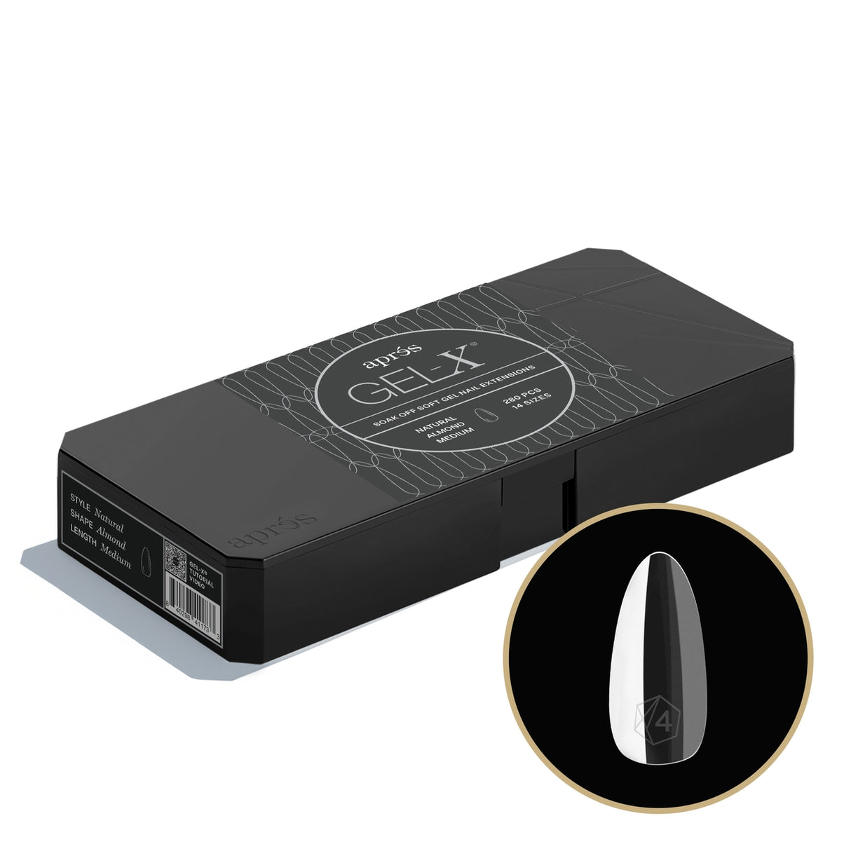 Apres Gel X™ Box of 280pcs Natural Almond Medium Tips Mini