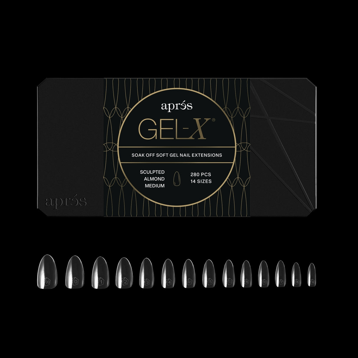 Apres Gel X™ Box of 280pcs Sculpted Almond Medium Tips Mini
