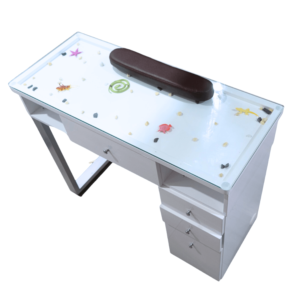 Manicure Nail Tech Single Table JE01 AQUA (Please Call JNBS to Order)