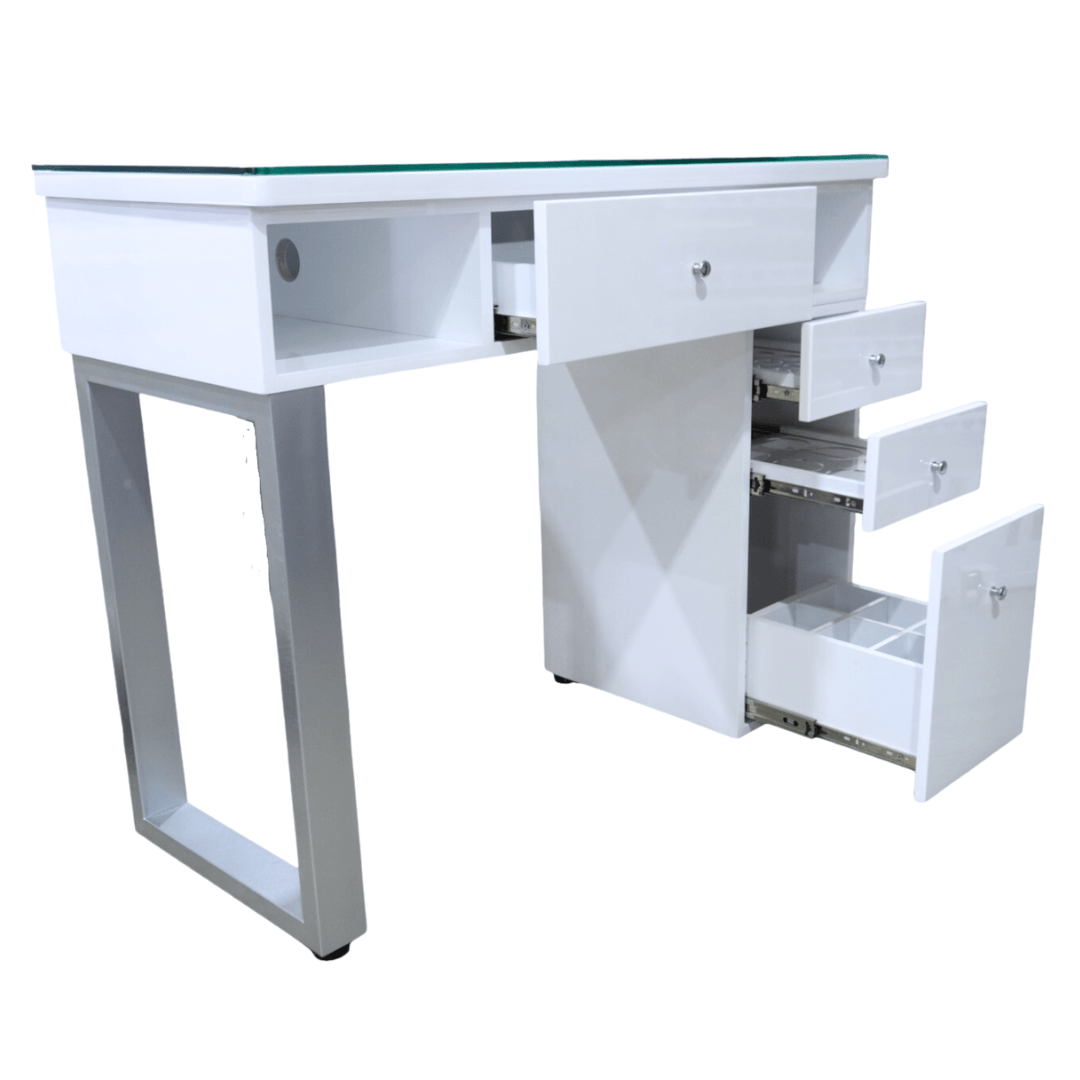 Manicure Nail Tech Single Table JE01 AQUA (Please Call JNBS to Order)