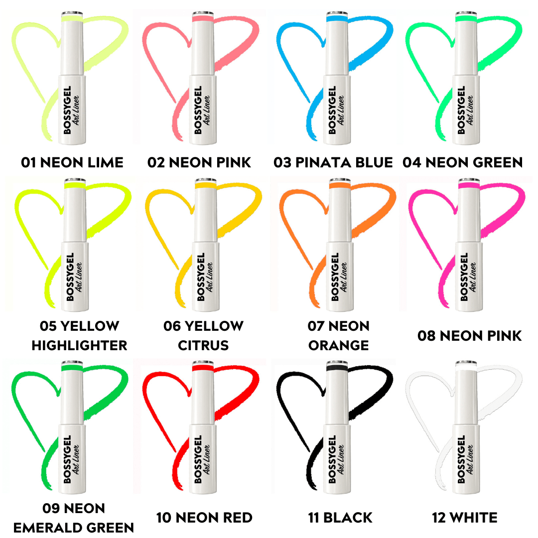 BOSSY Neon Gel Art Liner Collection (Set of 12pcs)