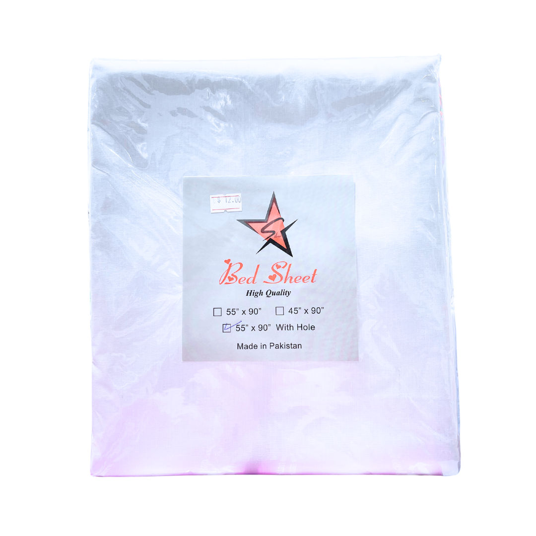 Silver Bed Sheet With Hole 55" x 90"