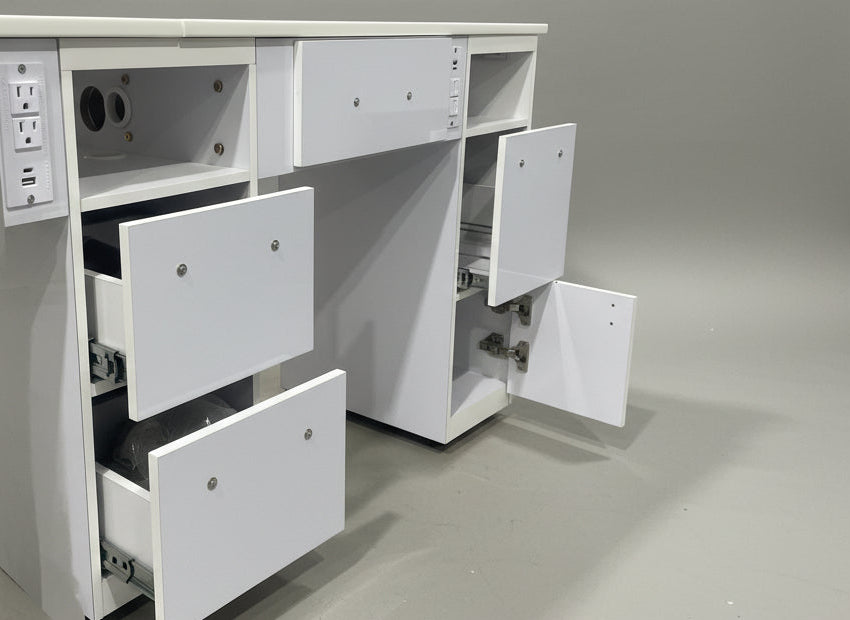 Manicure Nail Table Double TJ-24 - White (Please Call JNBS to Order)