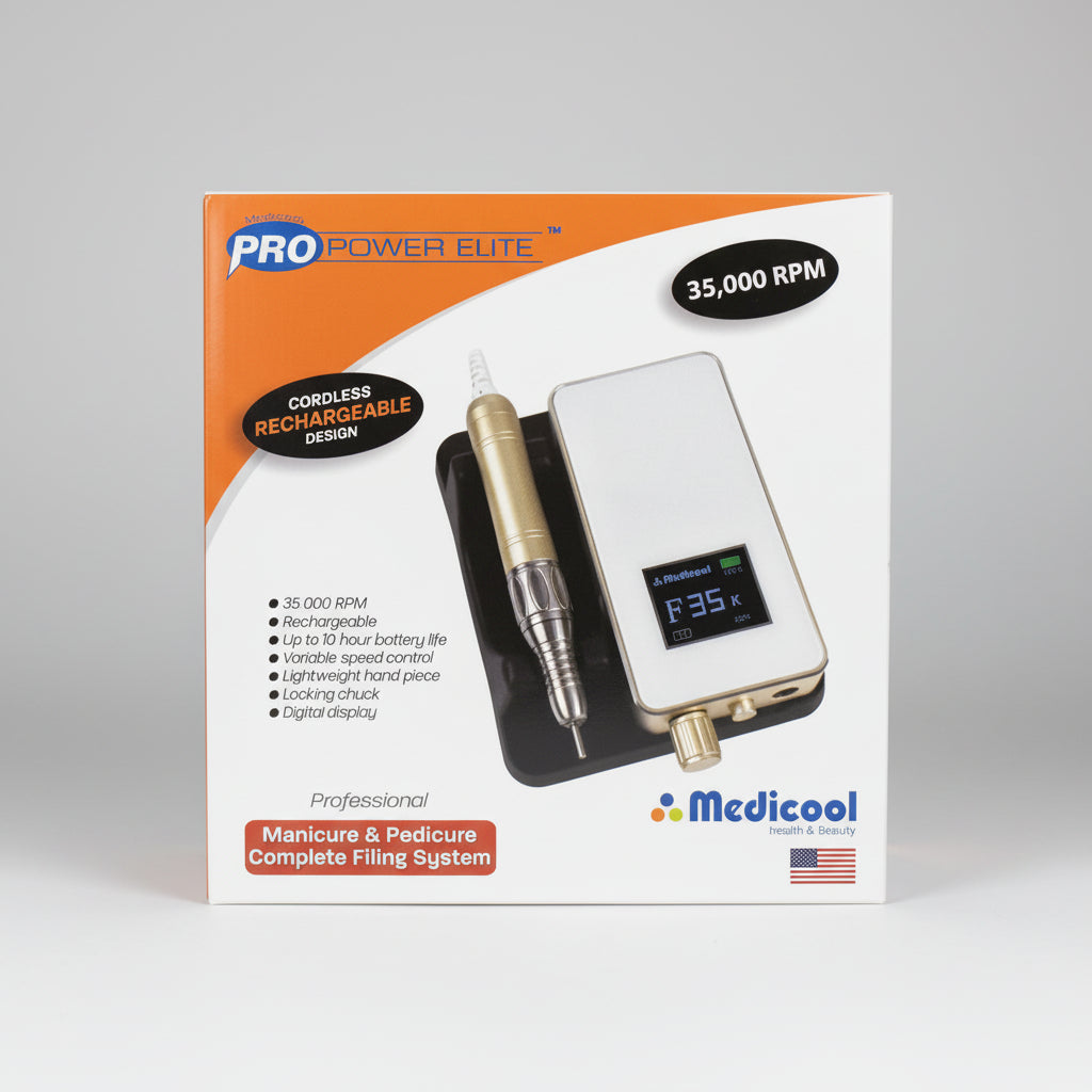 Medicool Pro Power Elite Electric Nail Drill 35,000 RPM Portable E-File