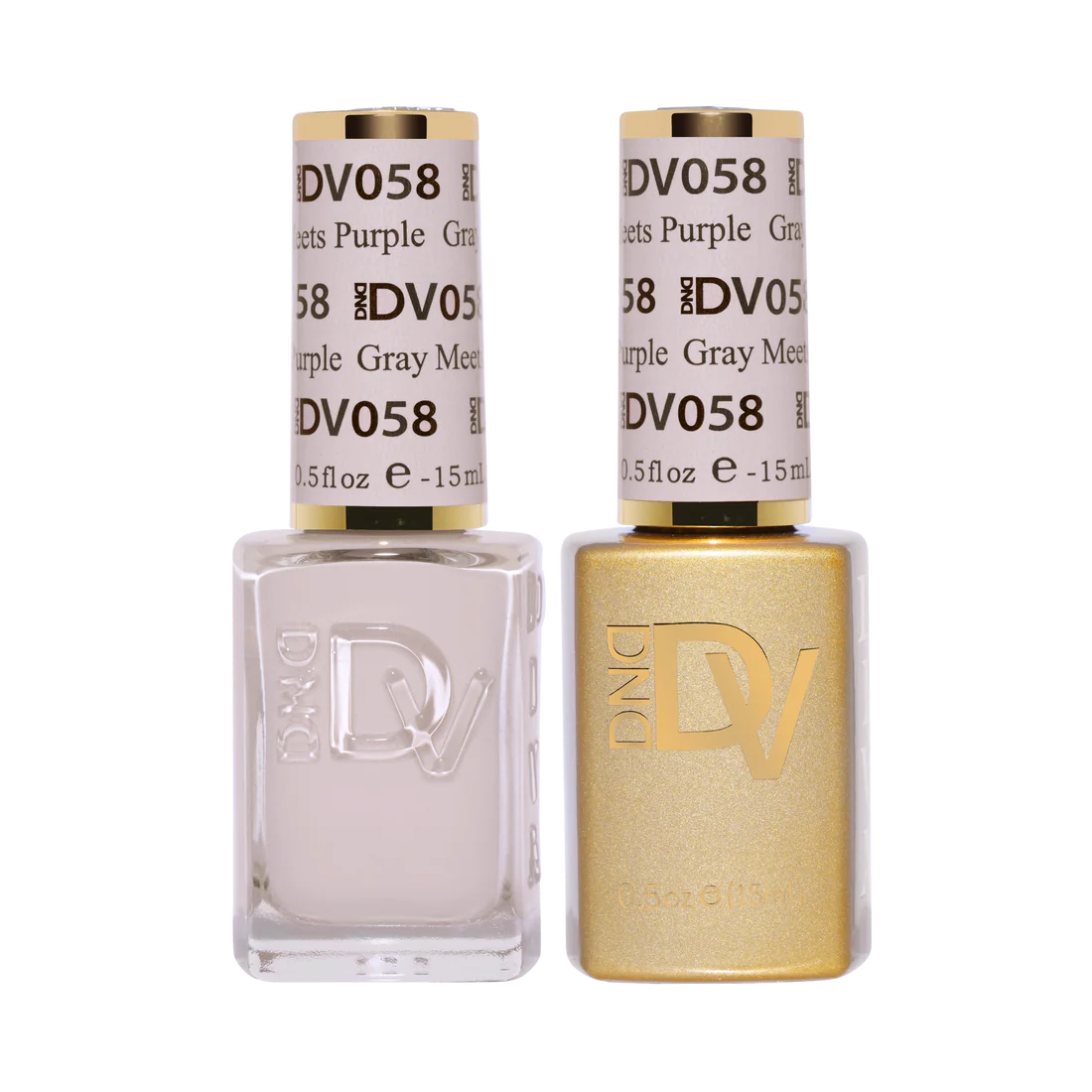 DND DIVA Duo Gel Matching Color 058 Grey Meets Purple