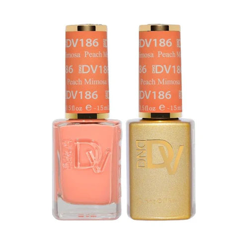 DND DIVA Duo Gel Matching Color 186 Peach Mimosa