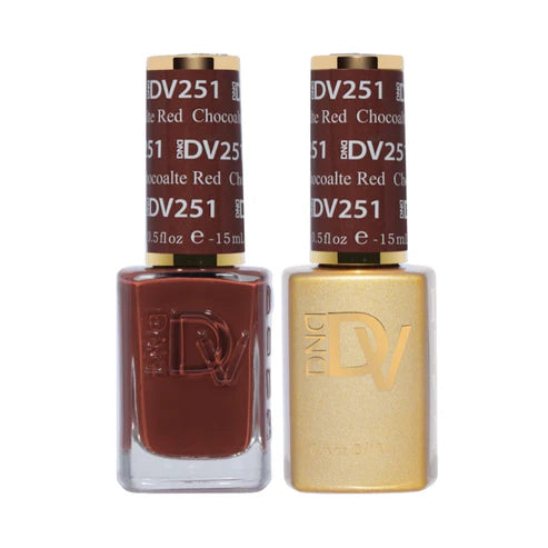 DND DIVA Duo Gel Matching Color 251 Chocolate Red
