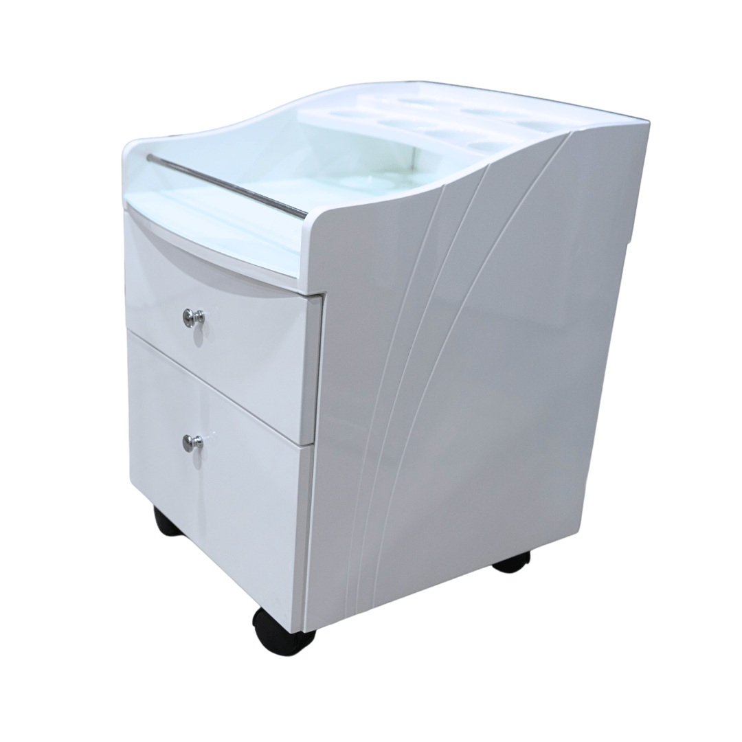 Pedicure Trolley Cart White Short - Pedi Cart (Please Call JNBS to Order)