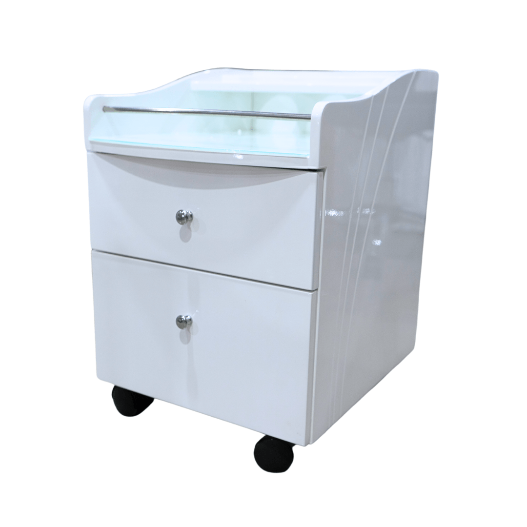 Pedicure Trolley Cart White Short - Pedi Cart (Please Call JNBS to Order)