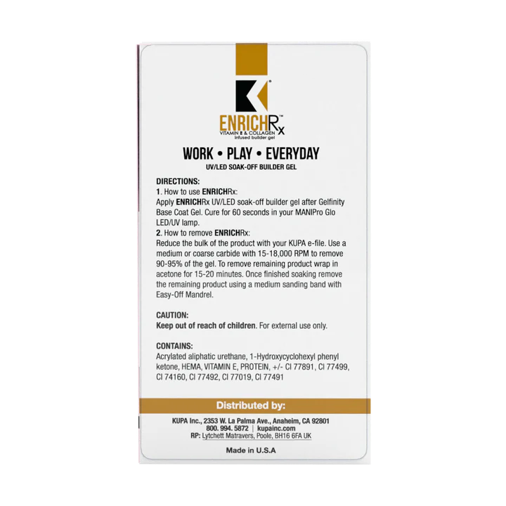 KUPA ENRICHRx™ Infused Builder Gel 0.57 fl. oz. - Ultra Clear