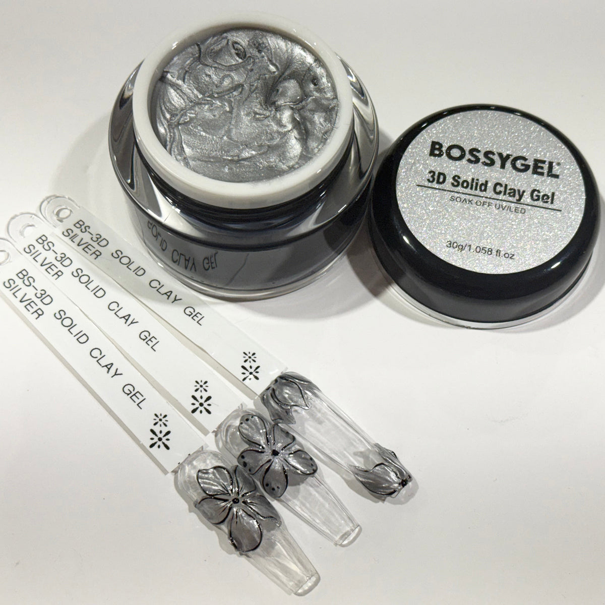 Bossy 3D Solid Clay Gel | Non-Sticky Moldable Nail Art Gel