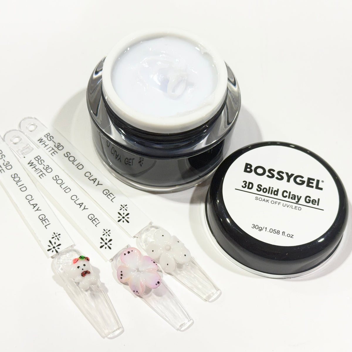 Bossy 3D Solid Clay Gel | Non-Sticky Moldable Nail Art Gel