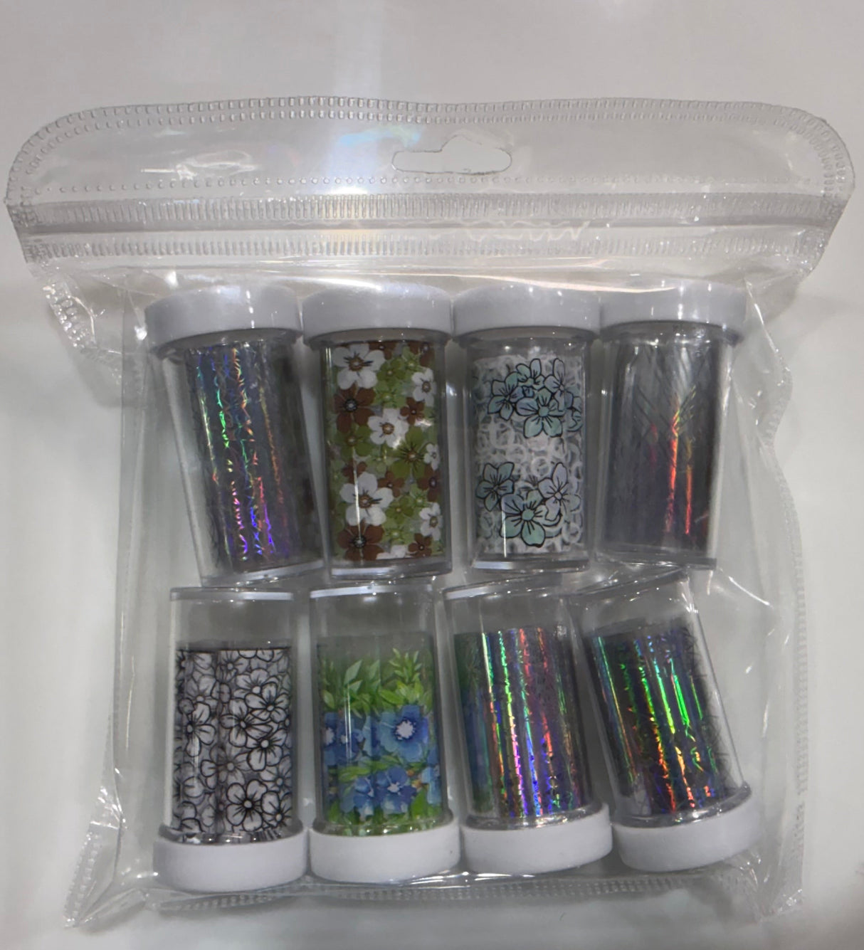 JNBS Nail Foil Multi Flower 04 ( SET OF 8 JARS)