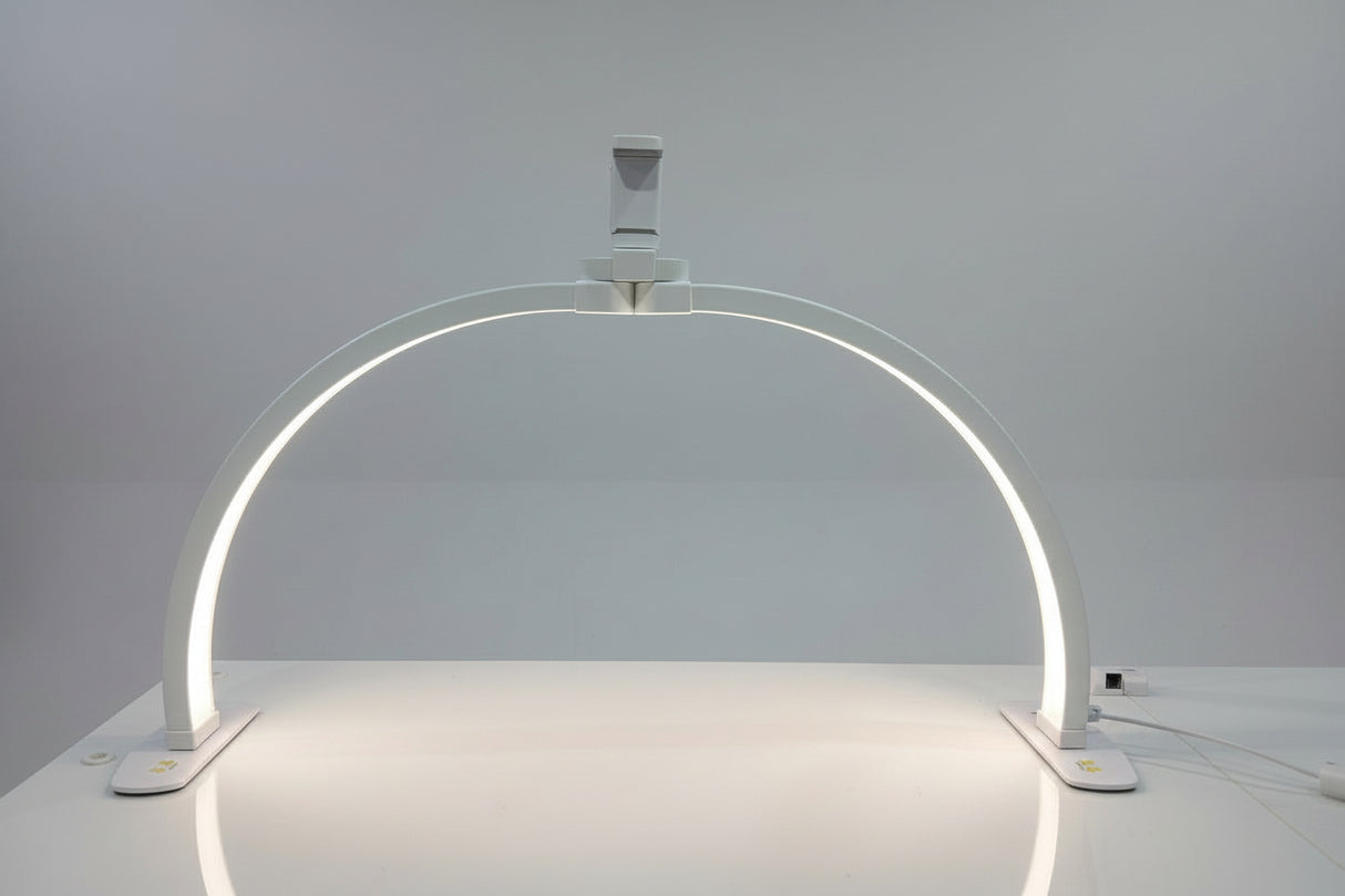 JNBS 29" Foldable Half Moon LED Light with Phone Holder - White