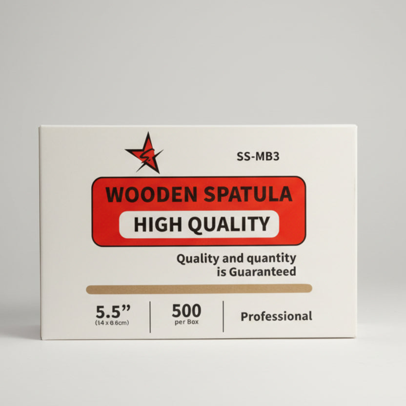 Silver Star Wood Stick Spatula 5.5" (500pcs)