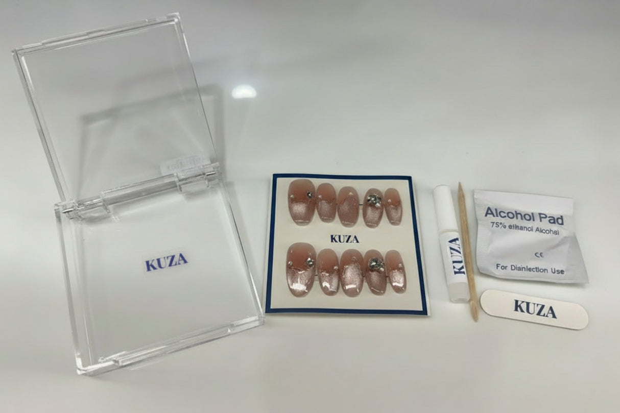 KUZA Press On Nails - Almond Cat Eye - 8863/8864/8865