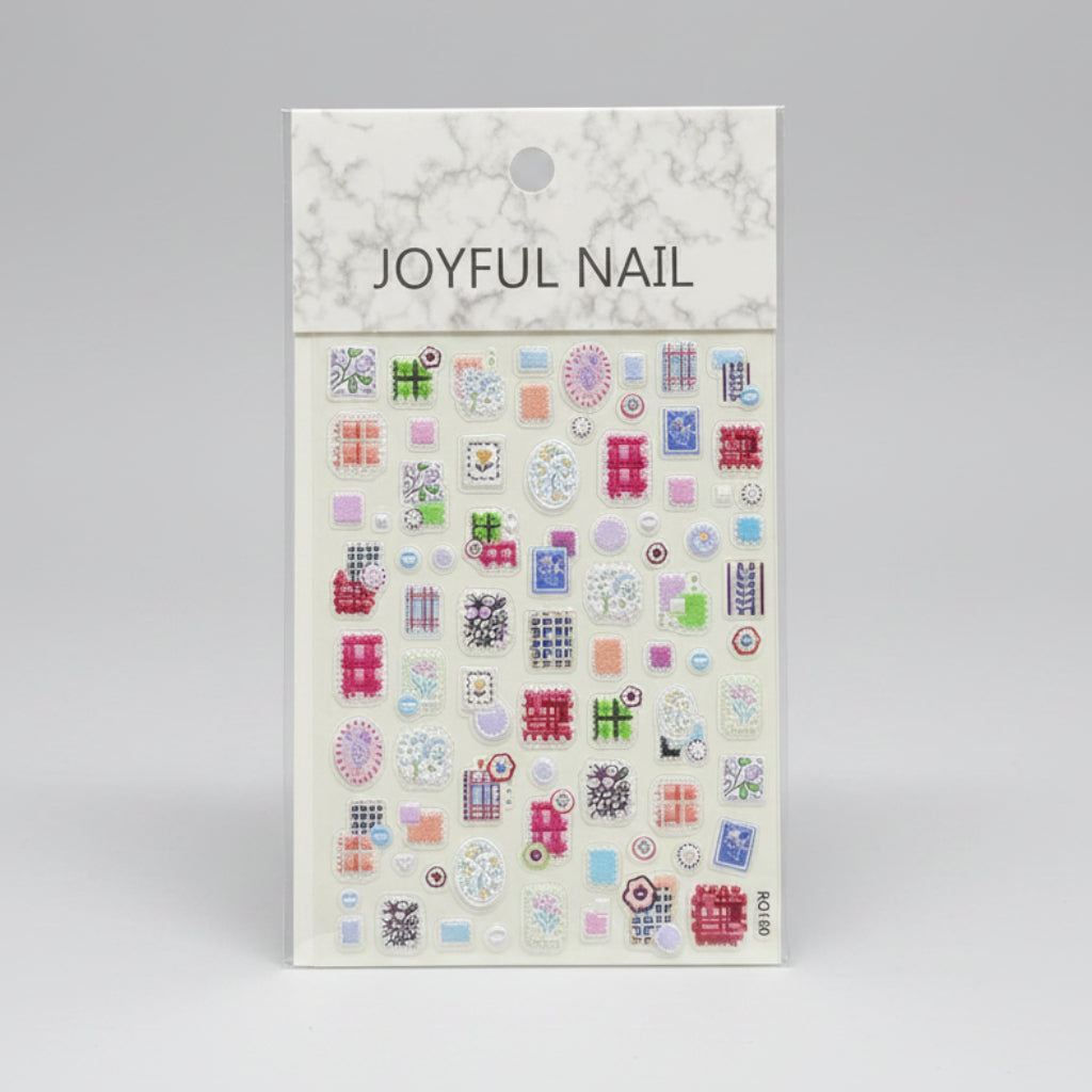 Joyful Nail 3D Vintage Floral Frame Embossed Nail Stickers RQ180