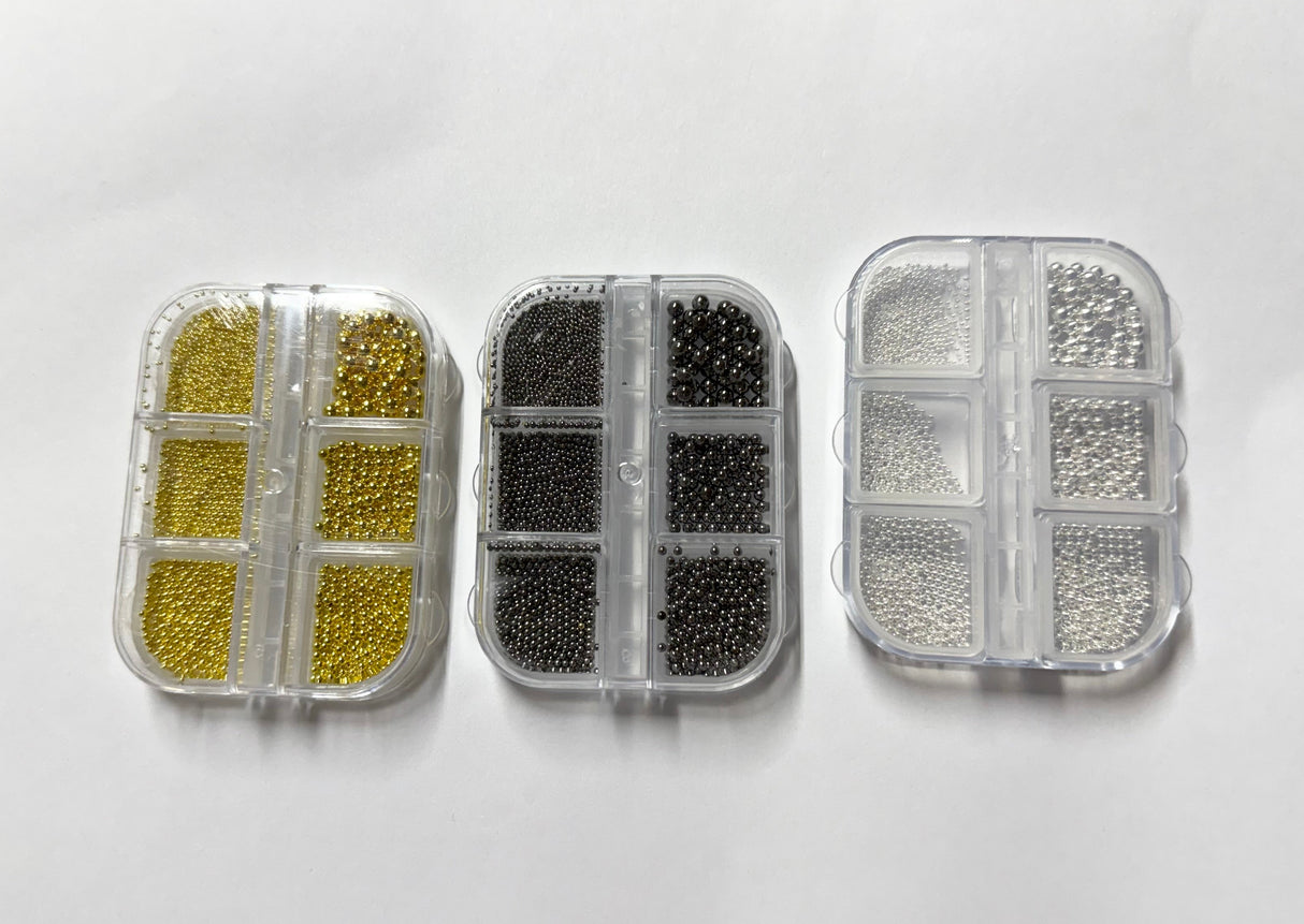JNBS Nail Charm Metal Stonned Pearl