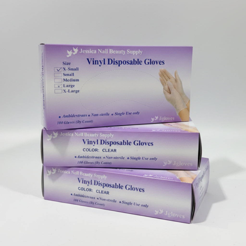 JGLOVES Clear Vinyl Exam Gloves