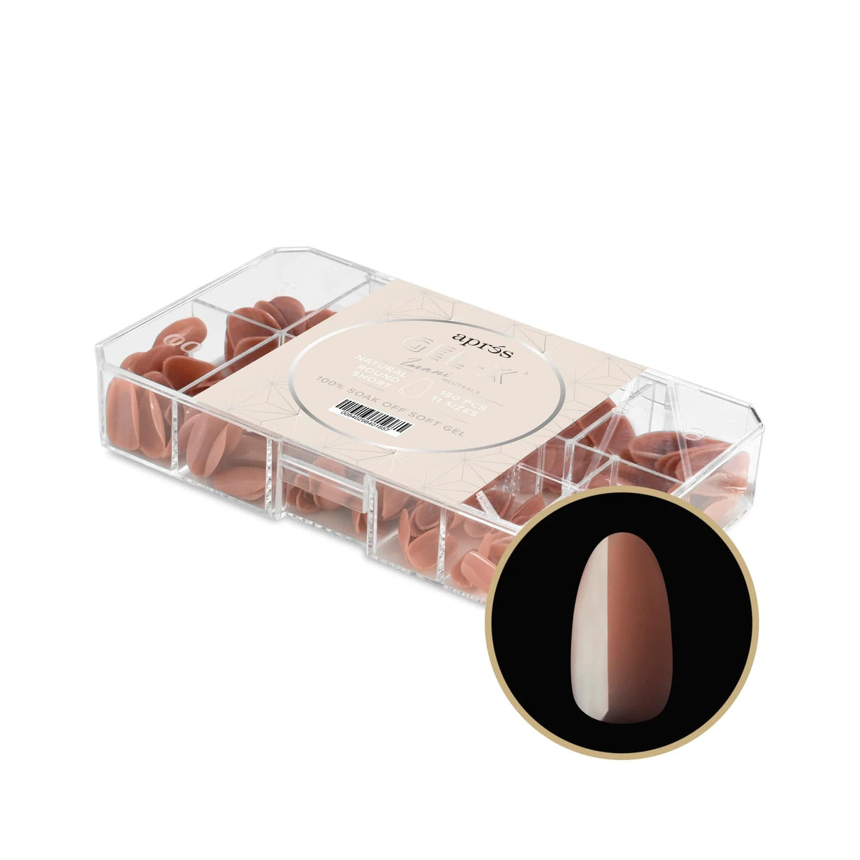 Apres Gel X™ NEUTRALS Box of 150pcs Imani Natural Round Tips