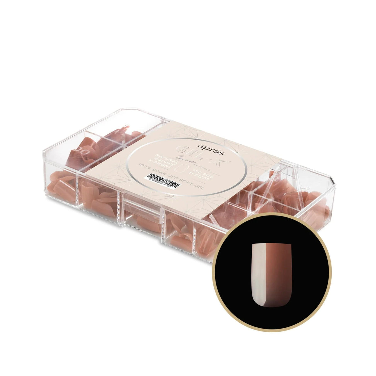 Apres Gel X™ NEUTRALS Box of 150pcs Imani Natural Square Tips