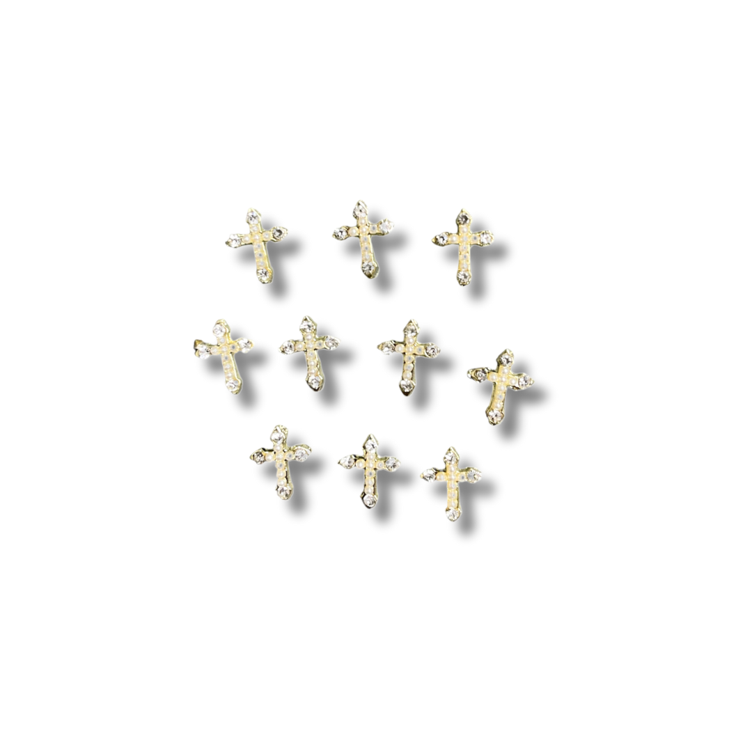 JNBS Nail Charm Diamond Cross (10pcs) - 3 Styles