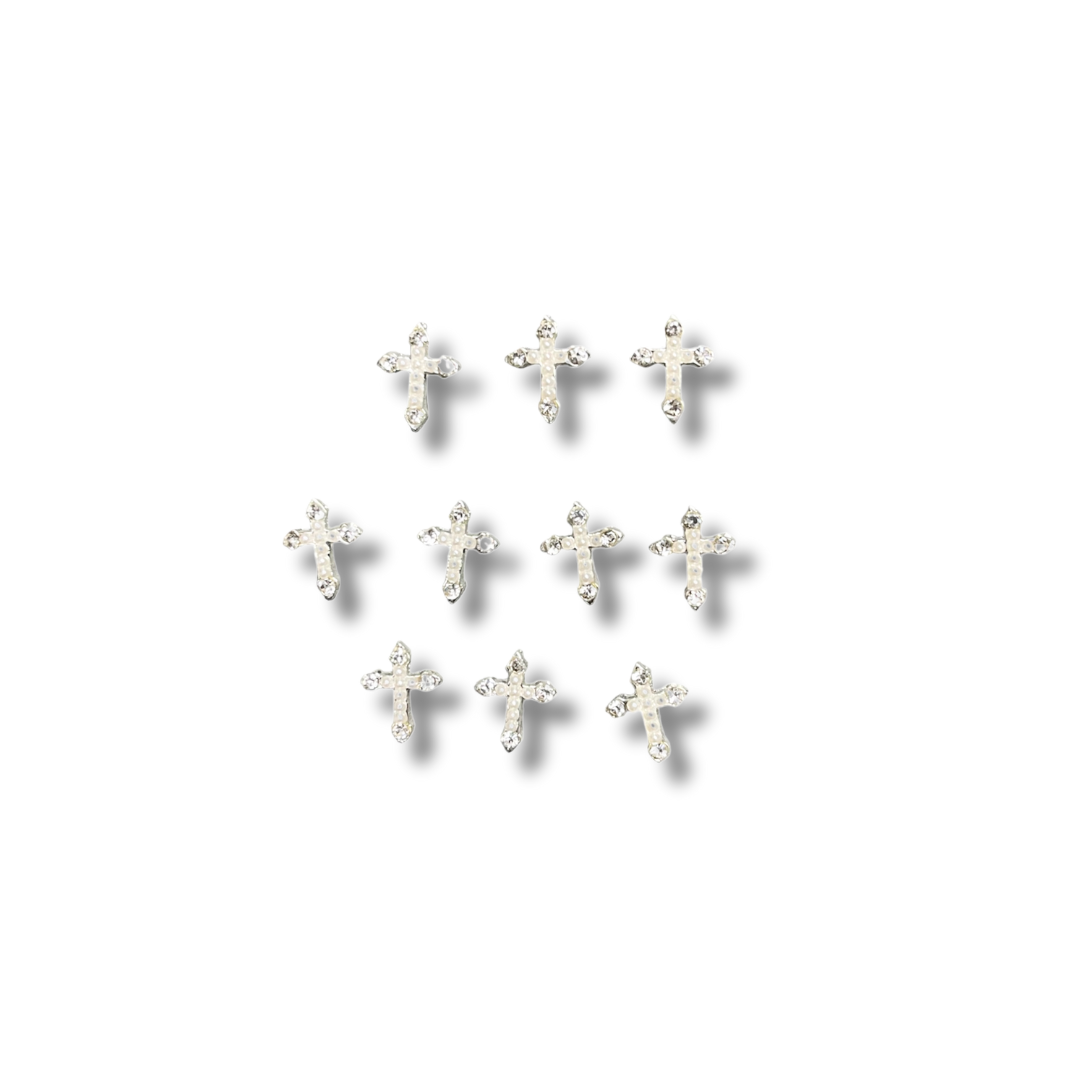 JNBS Nail Charm Diamond Cross (10pcs) - 3 Styles