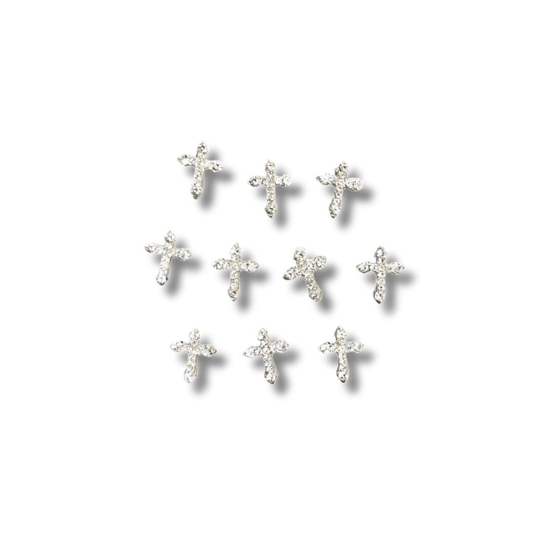 JNBS Nail Charm Diamond Cross (10pcs) - 3 Styles