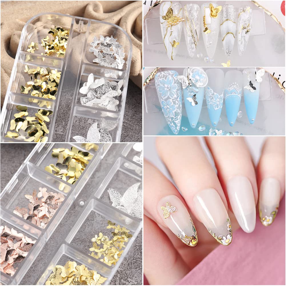 JNBS Nail Charm Metal Butterfly Set 7355 (12 Grids)