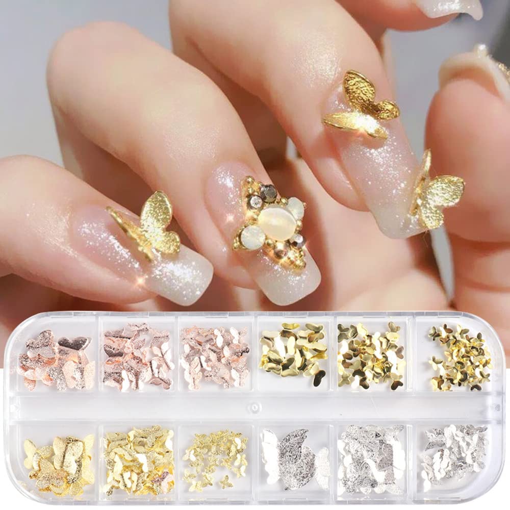 JNBS Nail Charm Metal Butterfly Set 7355 (12 Grids)