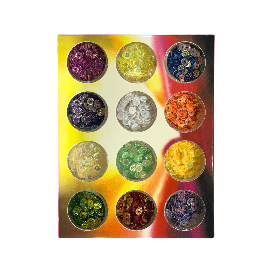 JNBS Glitter Round Colorful (Set of 12 jars) 7885