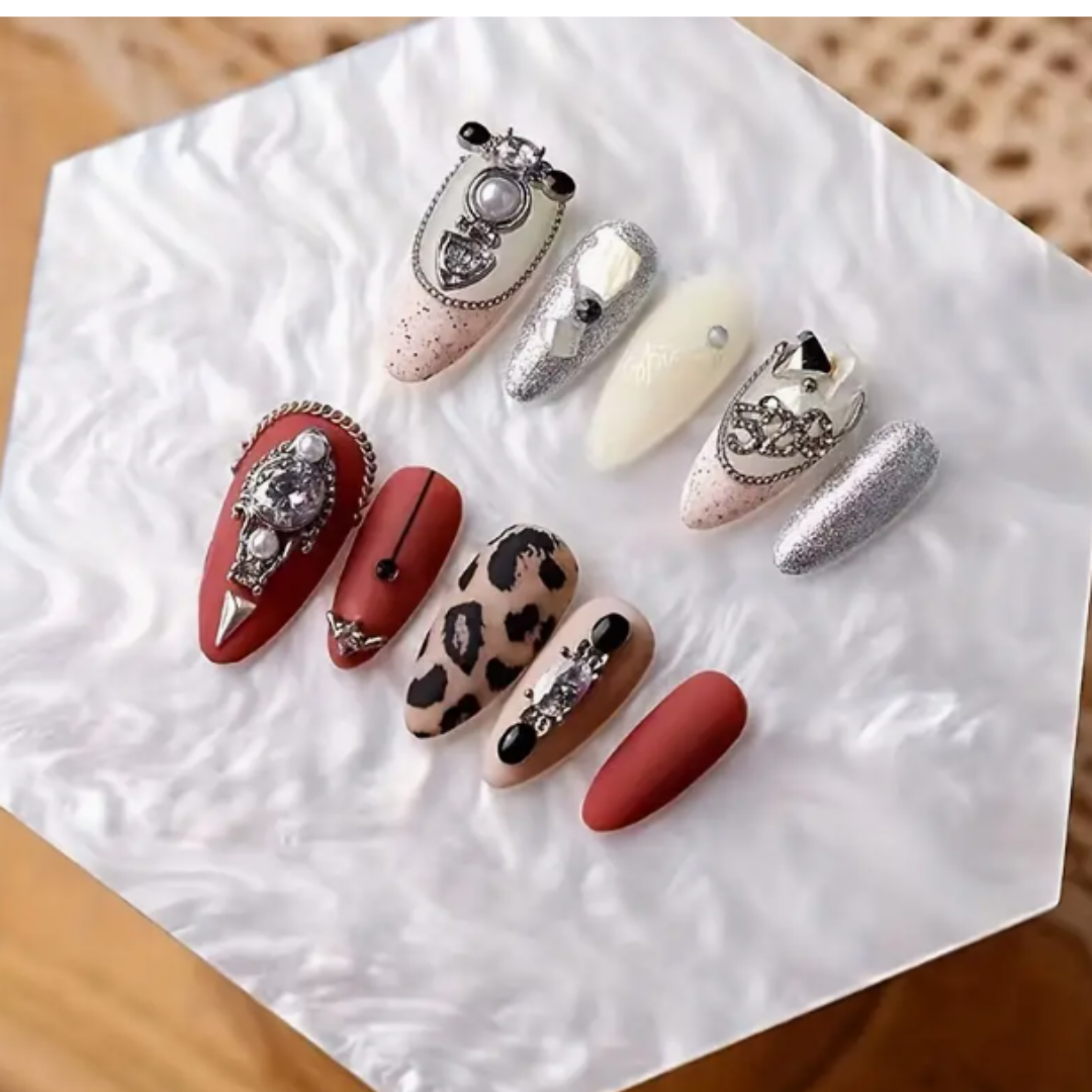 JNBS Nail Art Tool Display Plate With Beige Pattern (1pc)