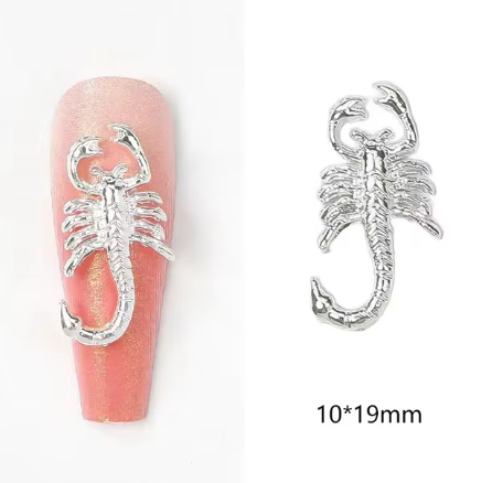 JNBS Nail Charm Gold & Silver Scorpion Metal (10pcs/bag)