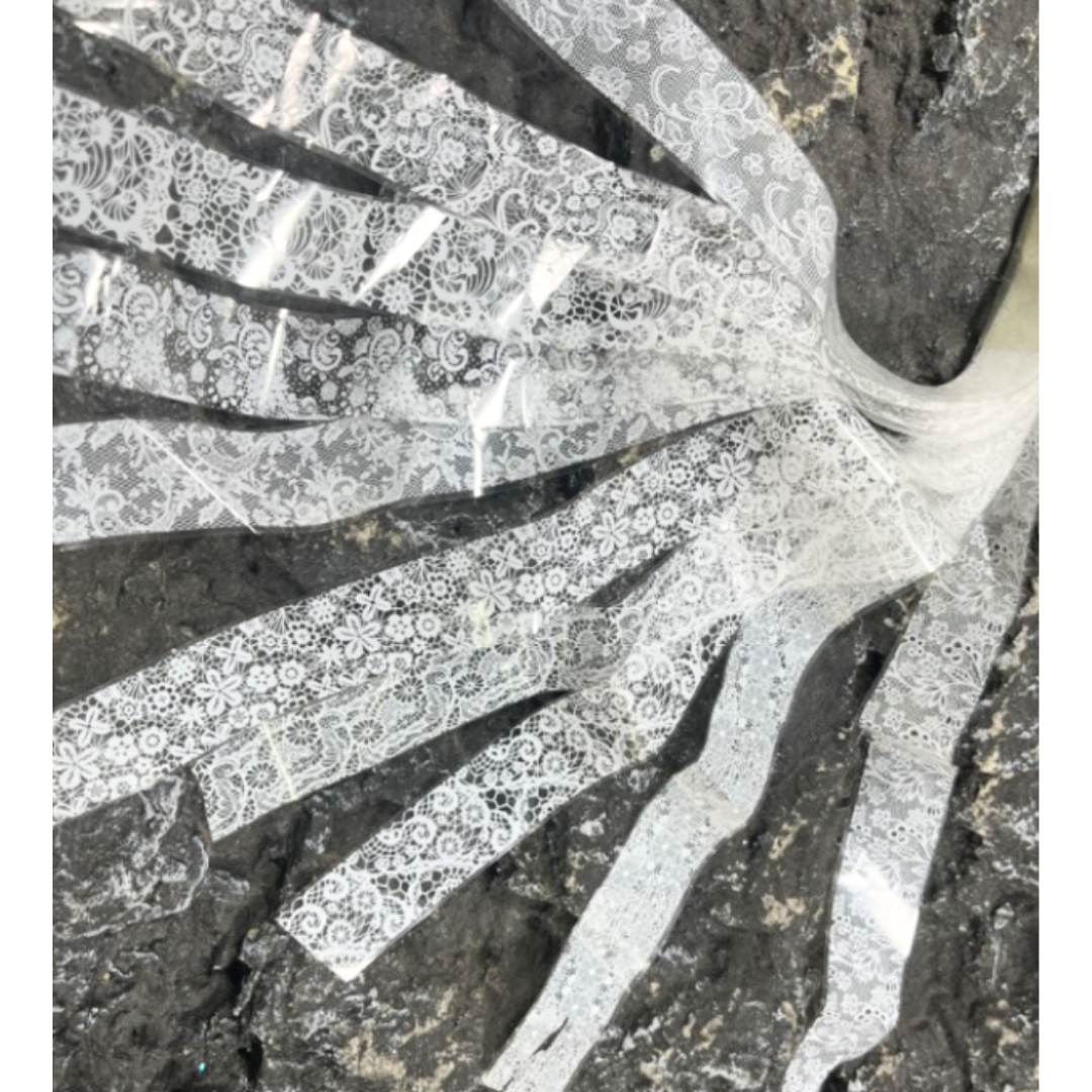 JNBS Nail Foil Box of 10 Sheets White Flowers