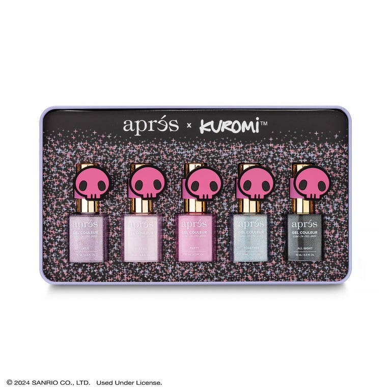 Apres Gel Couleur Kuromi™ Naughty and Nice Flash Glitter Gel Couleur (Set of 5), 10ml