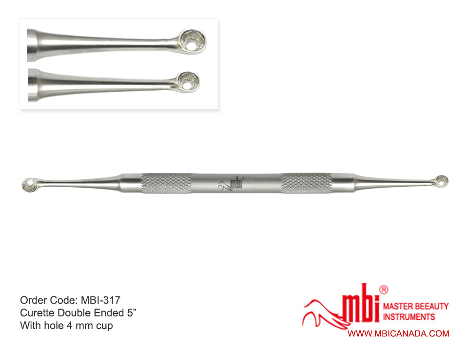MBI 317 Curette Double Ended With Hole 4mm Cup Size 5″