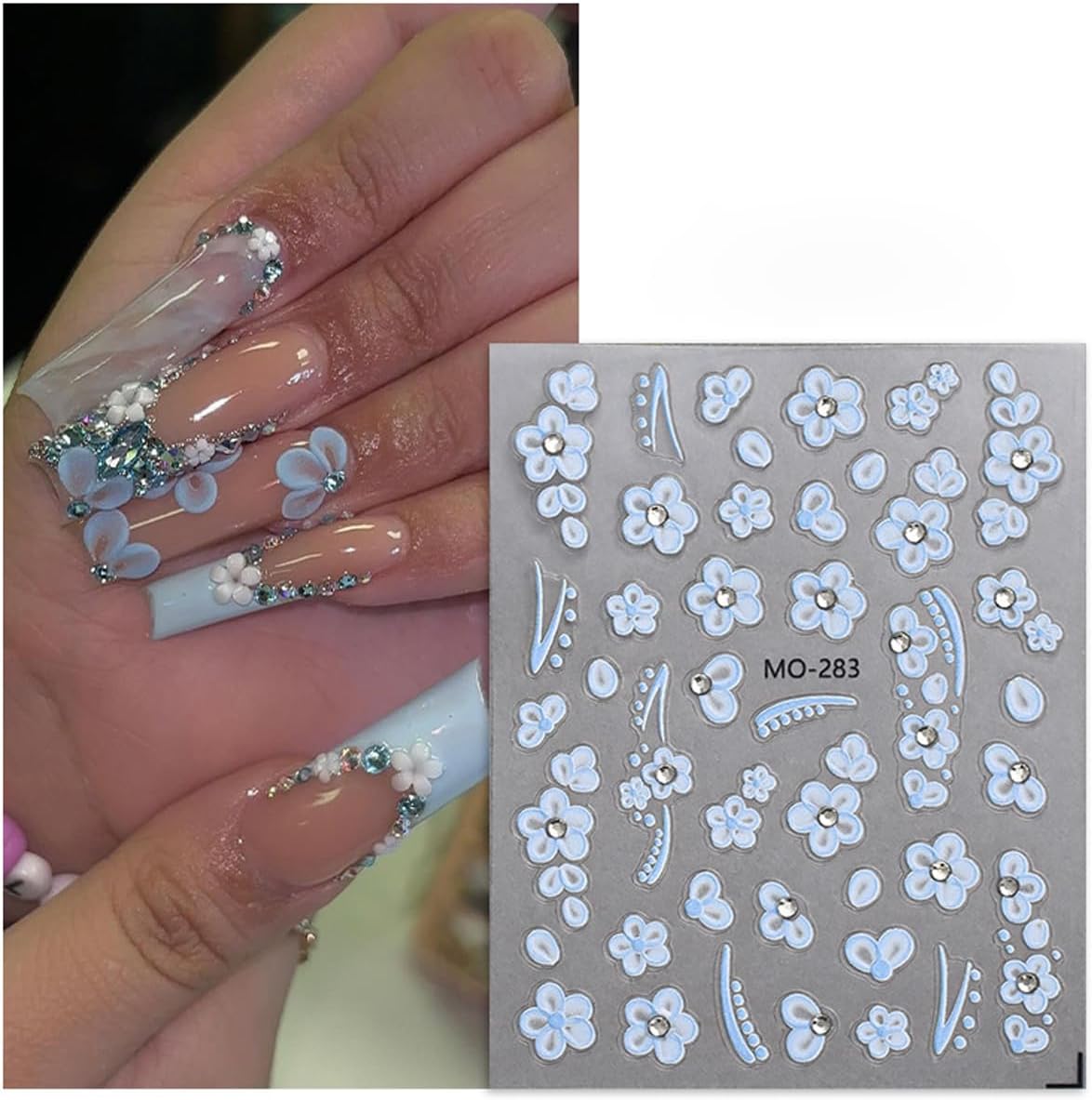 MOSR Nail Art Sticker 5D Embossed Flower